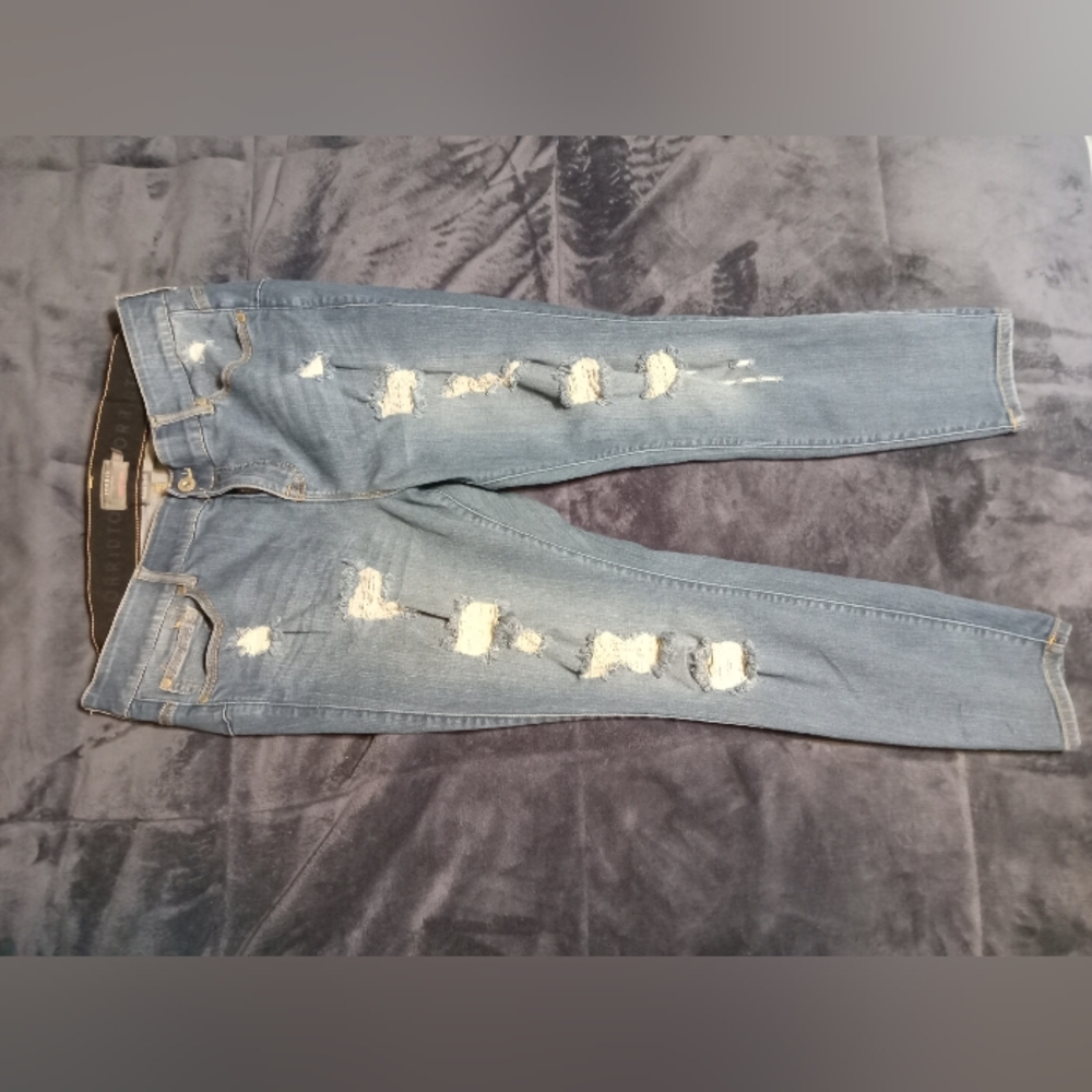 Torrid Light Blue Distressed Skinny Jeans